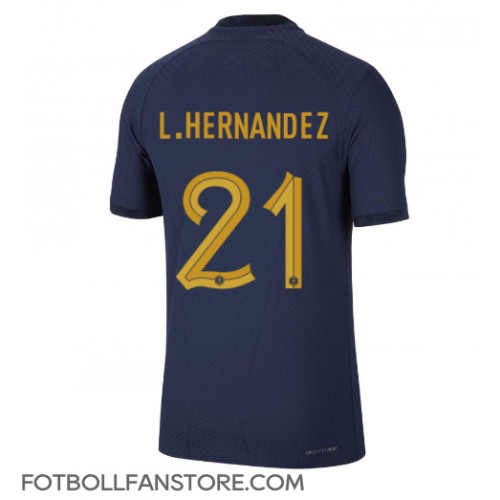Frankrike Lucas Hernandez #21 Hemma matchtröja VM 2022 Kortärmad Billigt